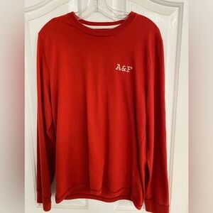 Abercrombie and fitch Red Long Sleeve Shirt in color red size large